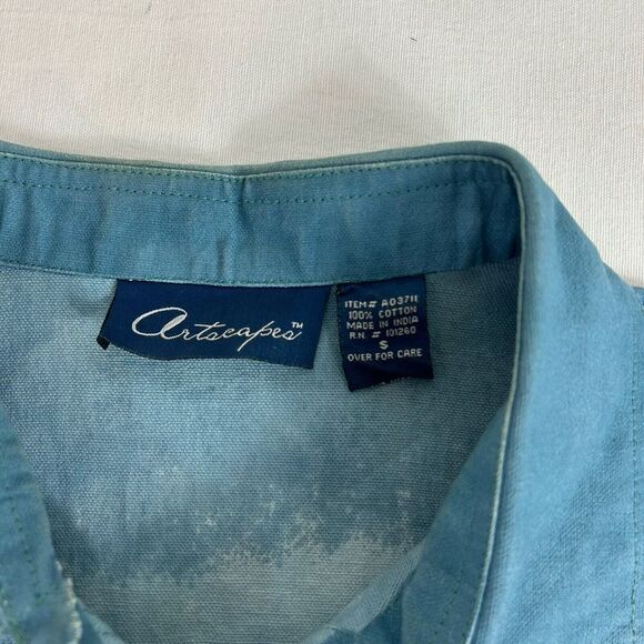 Artscapes Light Denim Jean Jacket San Francisco All-Over Print Size Small‎ EUC - Picture 7 of 11